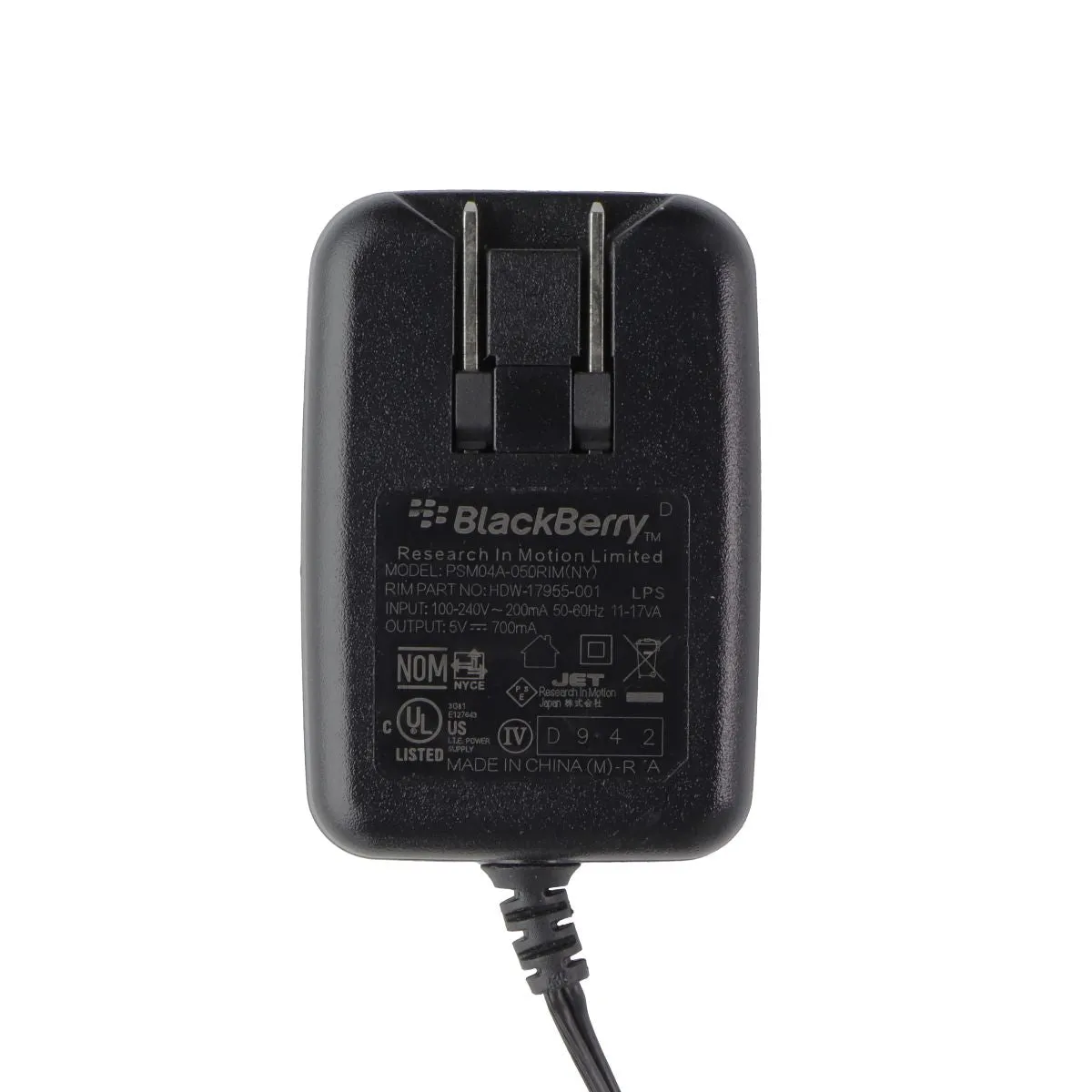 Todays Mega Savings Flash Pick Today Blackberry Oem (5V/700Ma) Micro-Usb Corded Wall Charger - Black (Psm04A-050Rim)