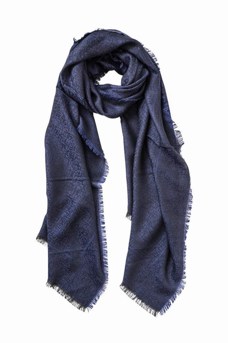 Blue Scarf With An Elegant Touch Of Black Dont Miss This Deal