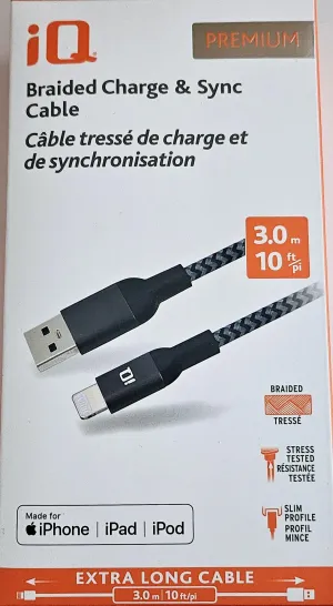Hot Sale Frenzy Braided Lightning Cable: 10Ft