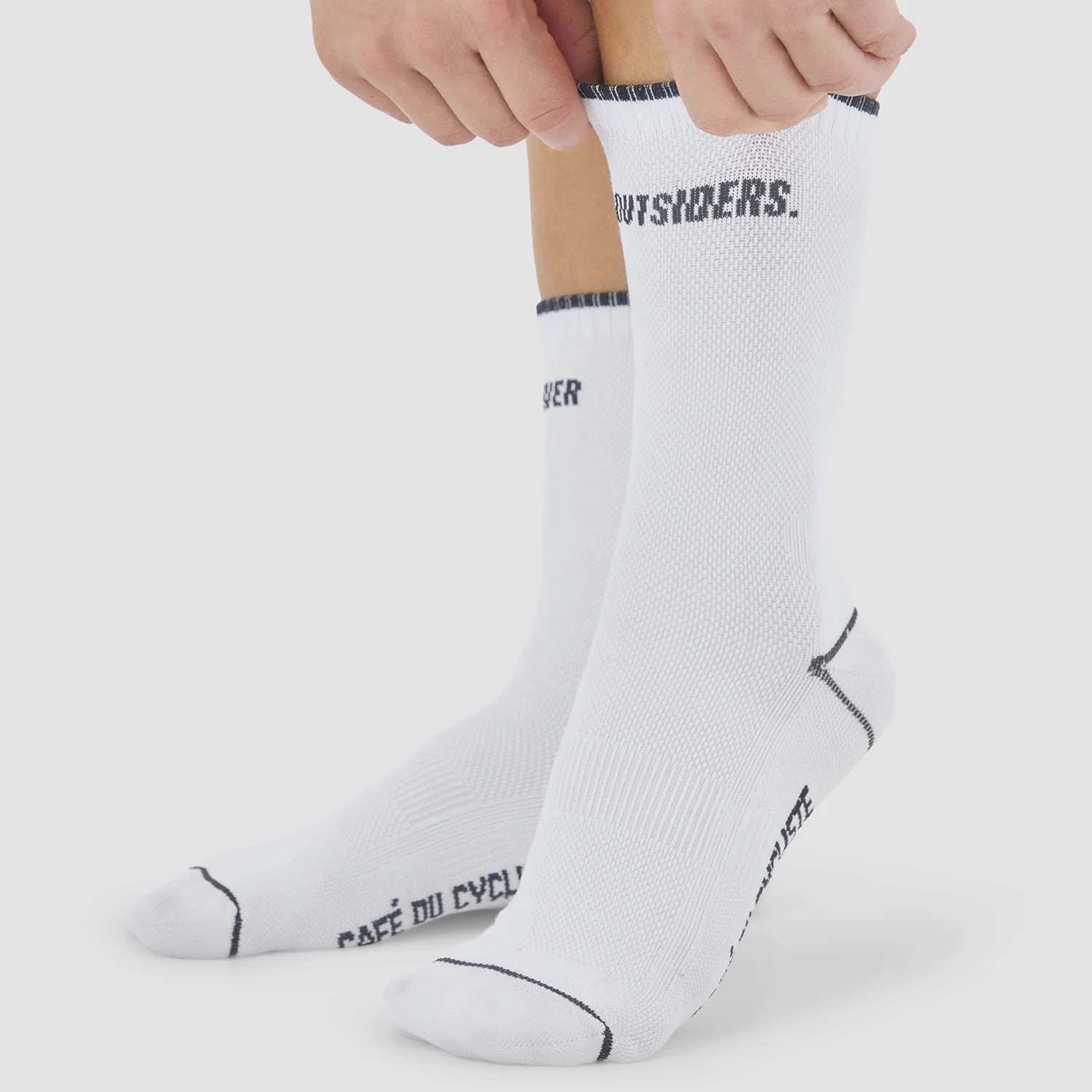 Cafe du Cycliste Motto socks - White