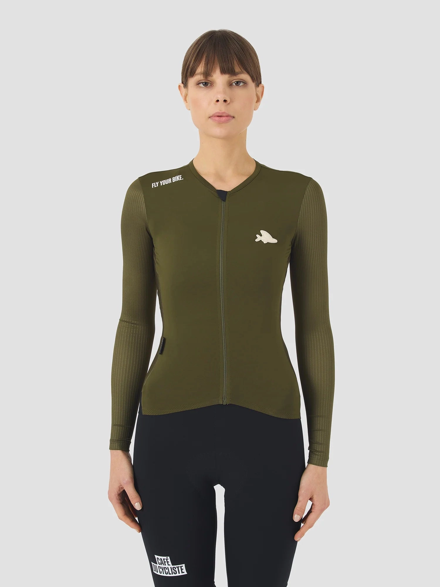Cafe du Cycliste Roxane woman long sleeve jersey - Green