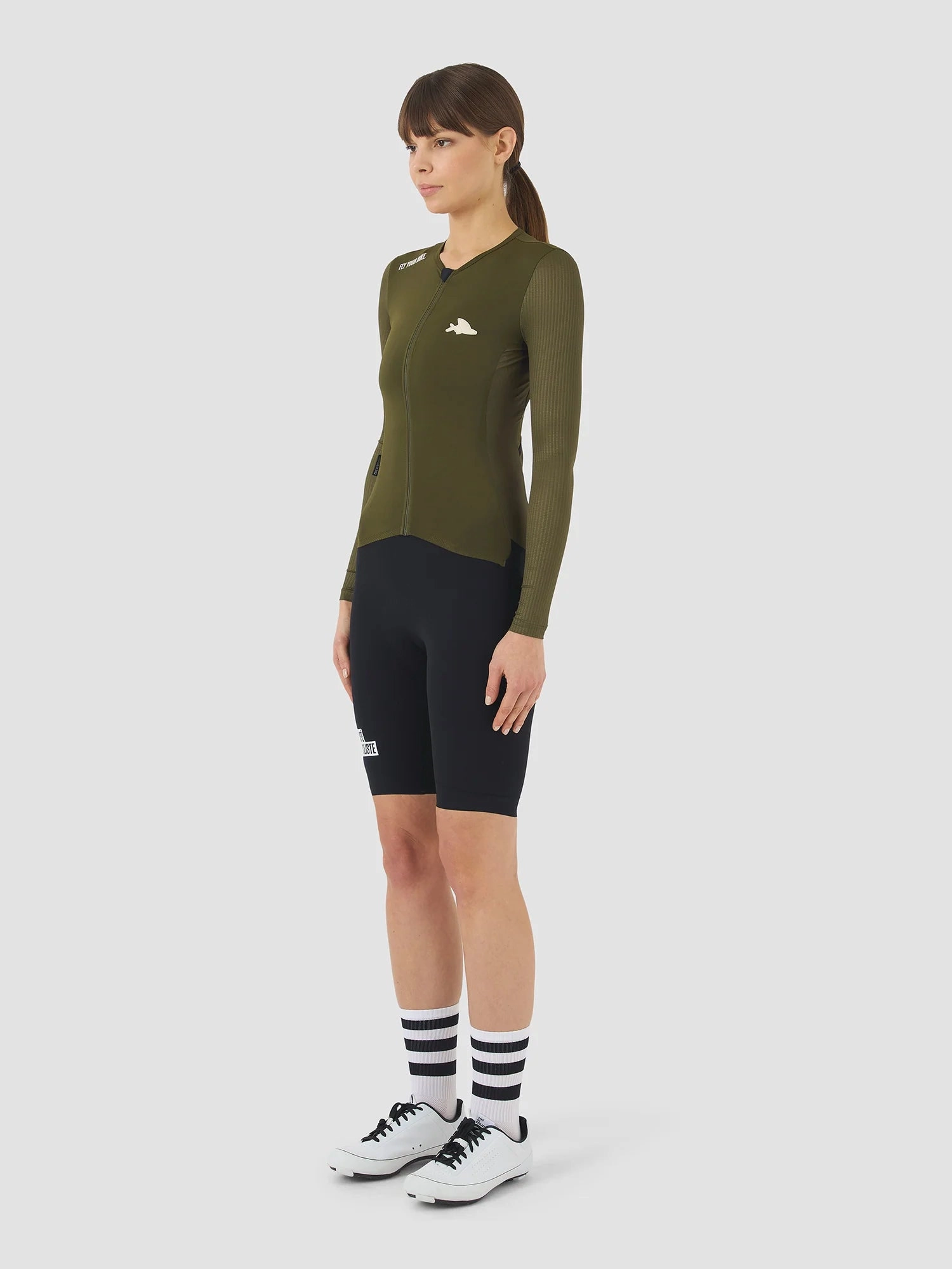Cafe du Cycliste Roxane woman long sleeve jersey - Green