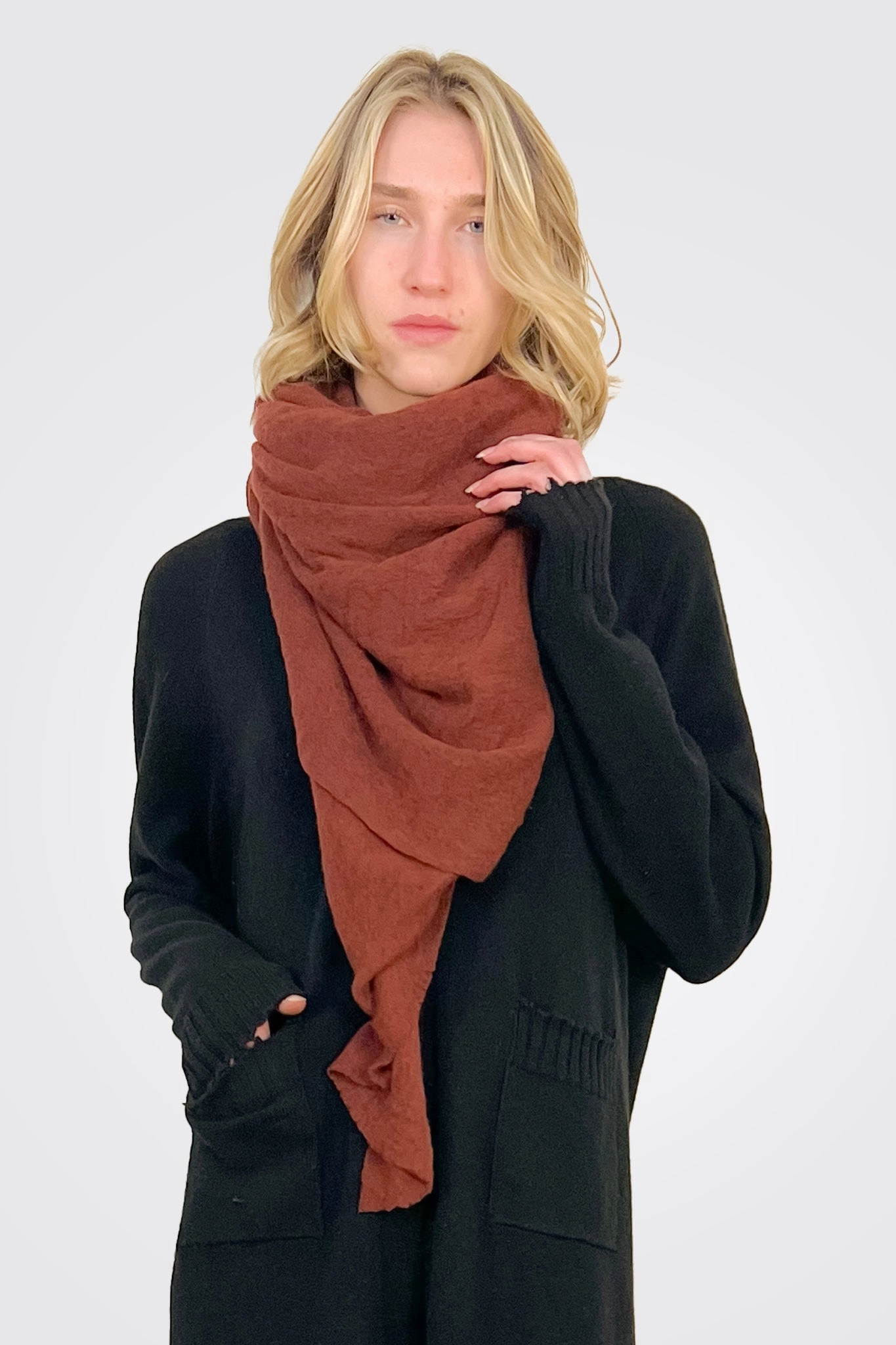 Shop Smart Save Special Surprise Sale Cashmere Scarf  - Brick
