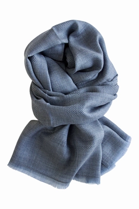 Cashmere Scarf In Beautiful Weave 100% Kashmir - Grey Hot Sale Alert Shop Save Big