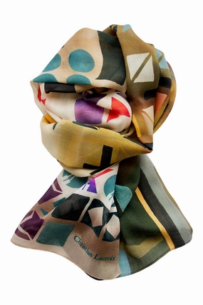 Today Only Discount Alert Cashmere Scarf "City Lights" Lacroix - Beige