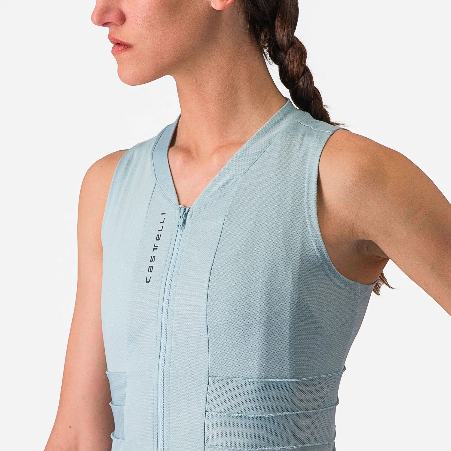 Castelli Anima 4 woman sleeveless jersey - Light blue