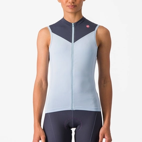 Castelli Solaris woman sleeveless jersey - Blue light blue