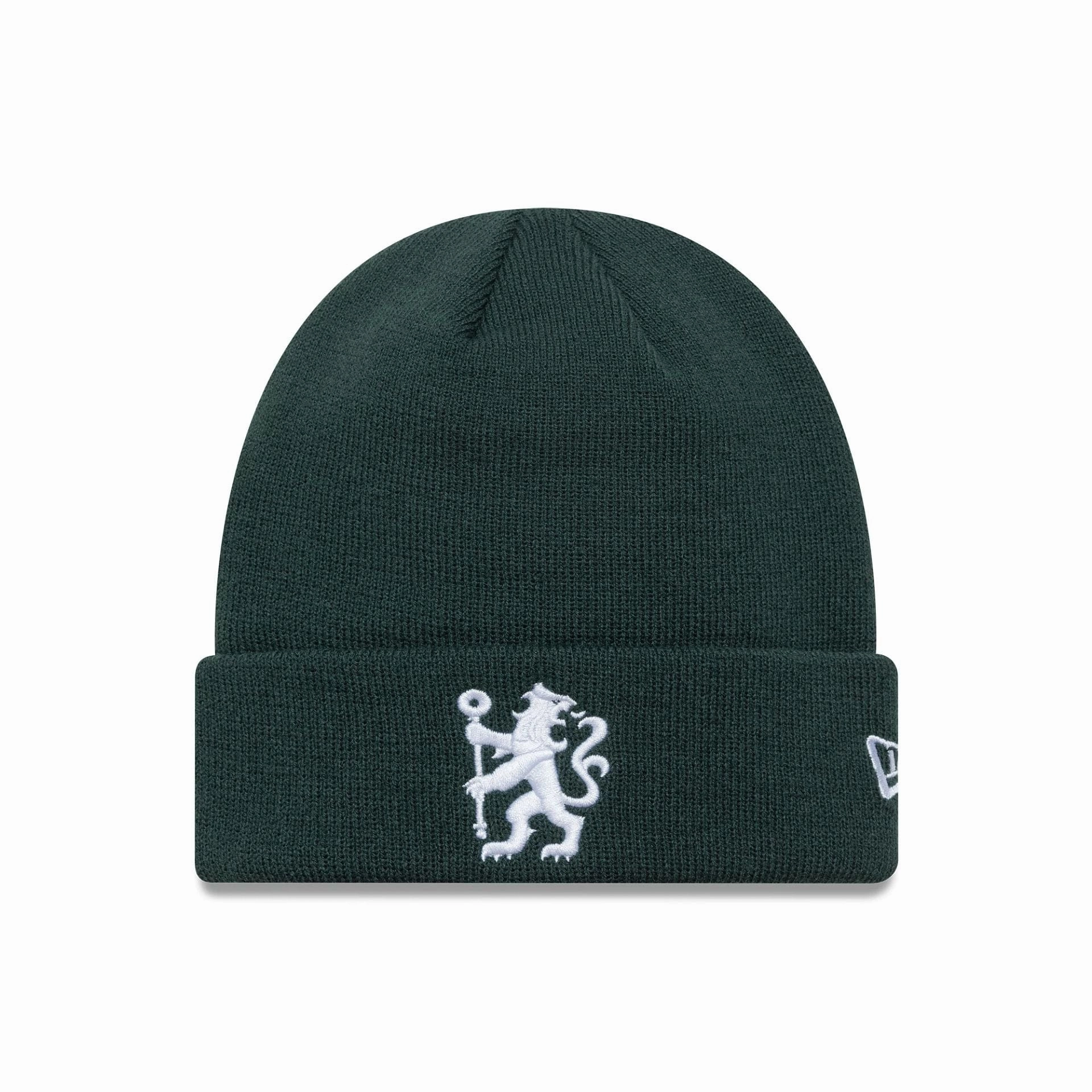 Chelsea Fc Lion Crest Seasonal Dark Green Cuff Knit Beanie Hat Online Exclusive Savings
