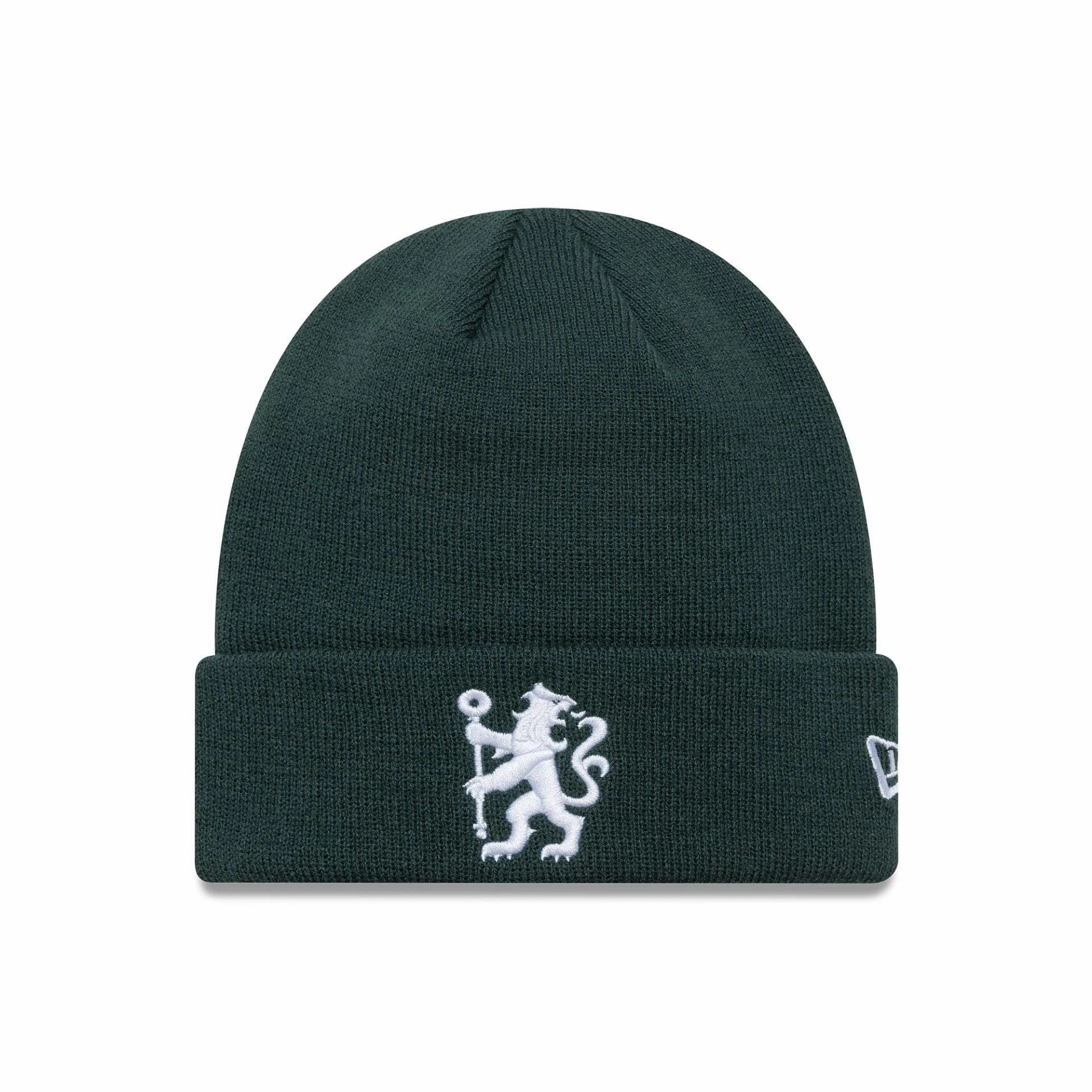 Chelsea Fc Lion Crest Seasonal Dark Green Cuff Knit Beanie Hat Online Exclusive Savings