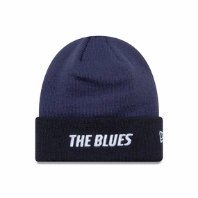Chelsea Fc Lion Crest Youth Wordmark Blue Cuff Knit Beanie Hat Instant Discount