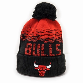 Chicago Bulls Black Ombre Bobble Beanie Hat Big Hot Sale Special Deals Online