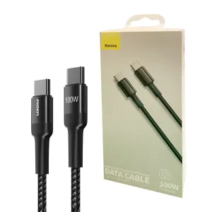 1M Usb-C To Usb-C  High Density Braided Fast Charging Data Cable 100W Black Baseus Shop Todays Picks