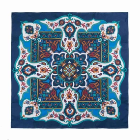 Limited Stock Alert Flora Blue & Aqua Silk Scarf