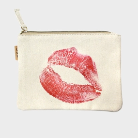 Lips Printed Cotton Canvas Eco Pouch Bag Special Price Today Instant Savings Deal
