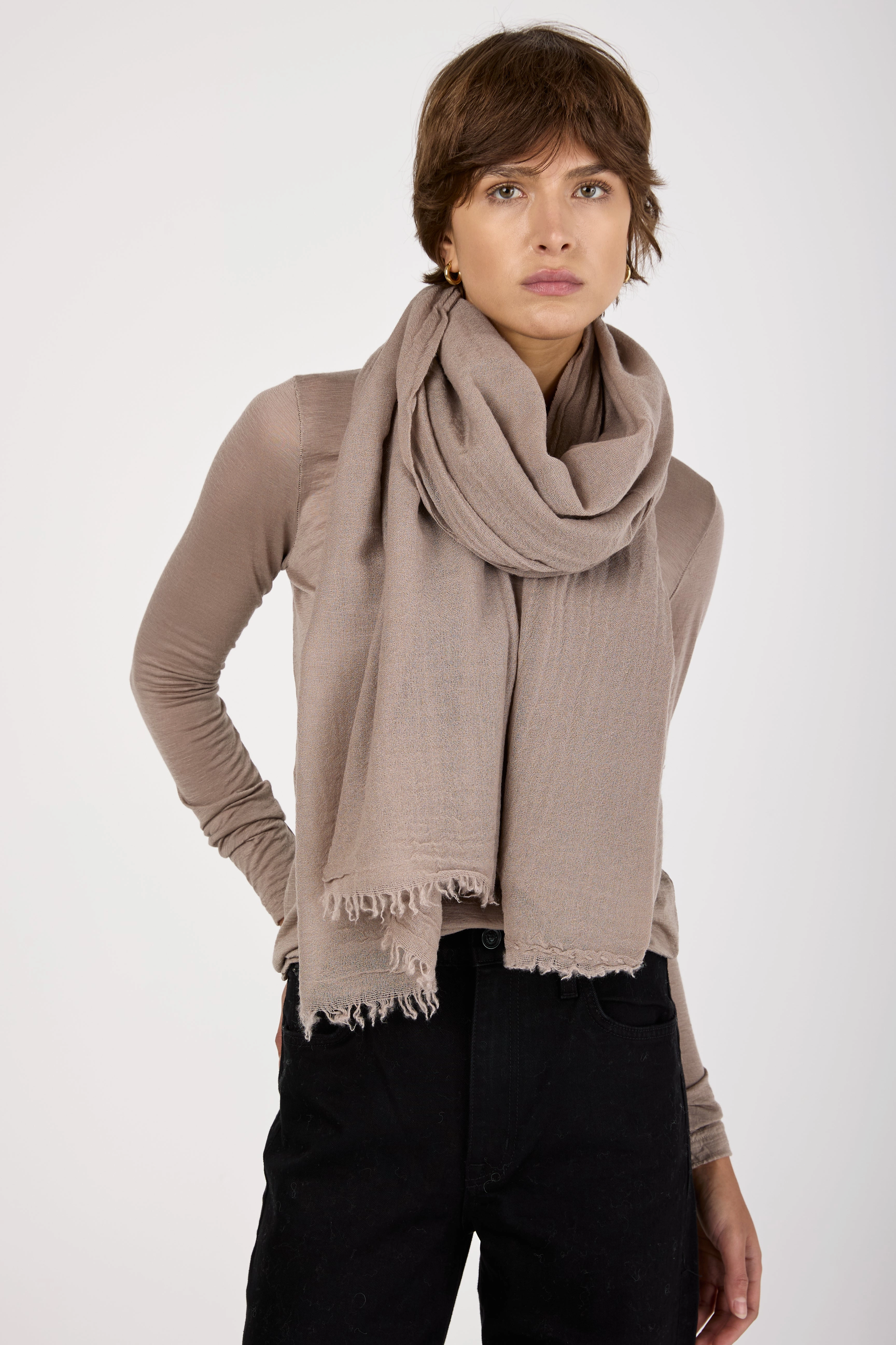 Clearance Steal Today Grab Todays Deal Net Cashmere Scarf In Cappuch
