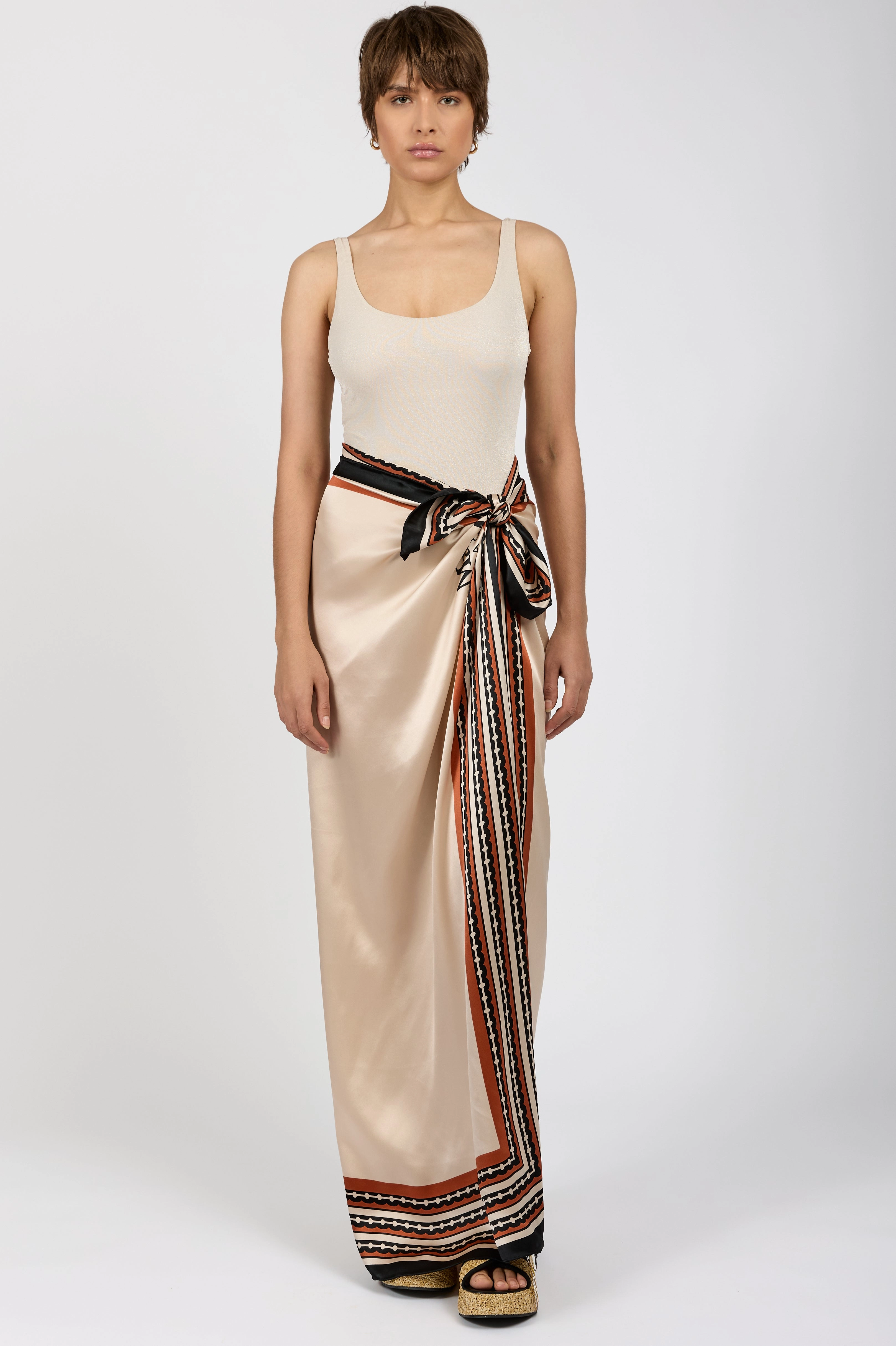 Scoglio Wraparound Silk Scarf In Pearl Grey Today Only Hot Pick Today Only Special