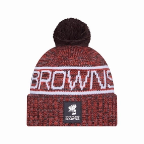 Cleveland Browns Nfl Sideline Dark Brown Sport Knit Beanie Hat Shop Save Big Todays Mega Savings