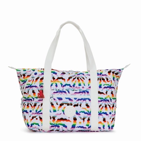 Price Drop Frenzy Shop Hot Deals Kipling Art M Printed Tote Bag - Rainbow Palm
