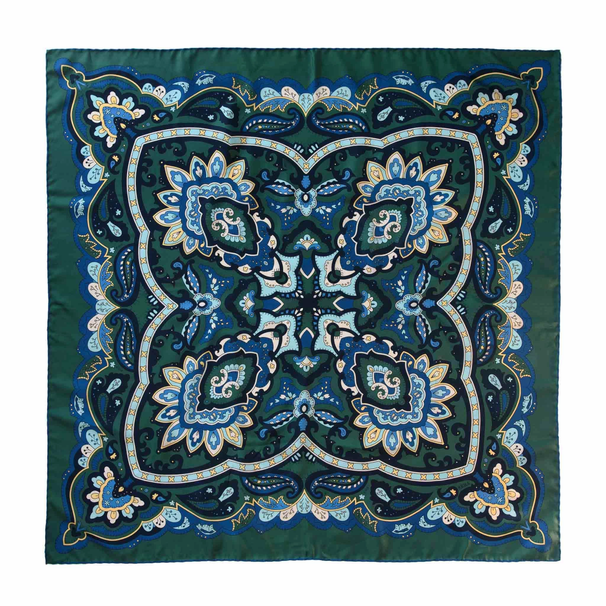 Todays Special Savings Diana Green & Blue Silk Scarf