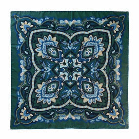 Todays Special Savings Diana Green & Blue Silk Scarf