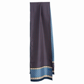 Online Deal Frenzy Exclusive Holiday Deal Dark Blue Double Silk Scarf