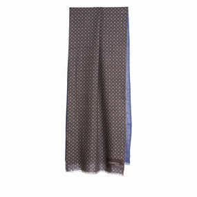 Deal of the Day Hot Sale Alert Dark Brown Double Patterned Wool And Silk Scarf