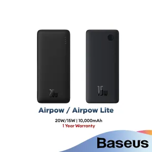 Today Only Hot Pick Limited Edition Offer Baseus Airpow 20W 10000Mah / Airpow Lite 15W 10000Mah Fast Charging Powerbank