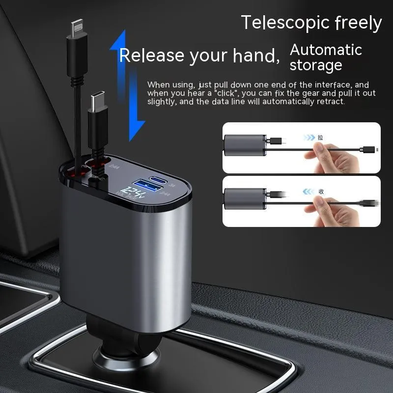 Special Price Today Flash Offer Today Metal Car Charger 100W Super Fast Charging Usb And Type-C Adapter