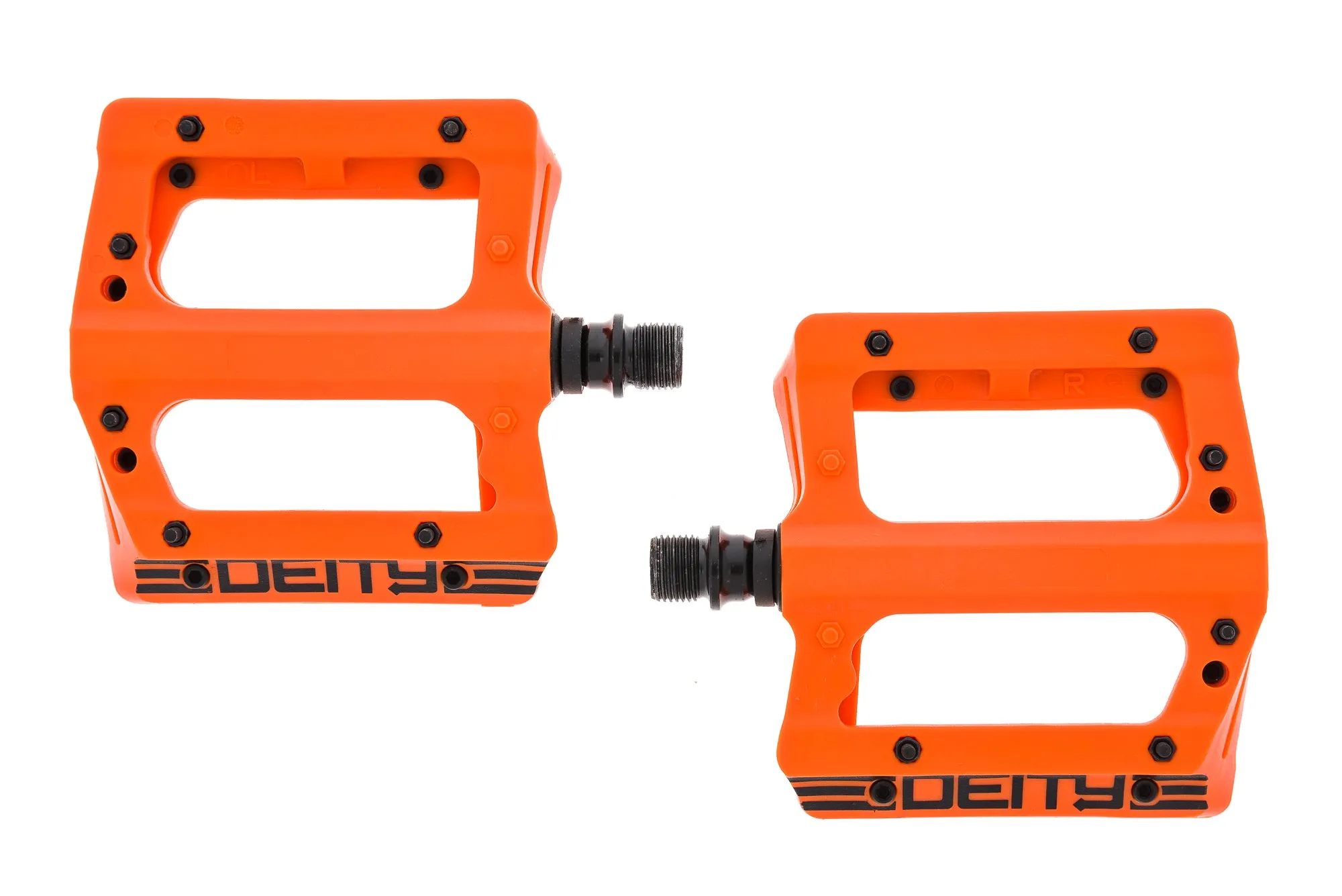 Deity Compound V2 Pedals Flat Orange Plastic 9/16"