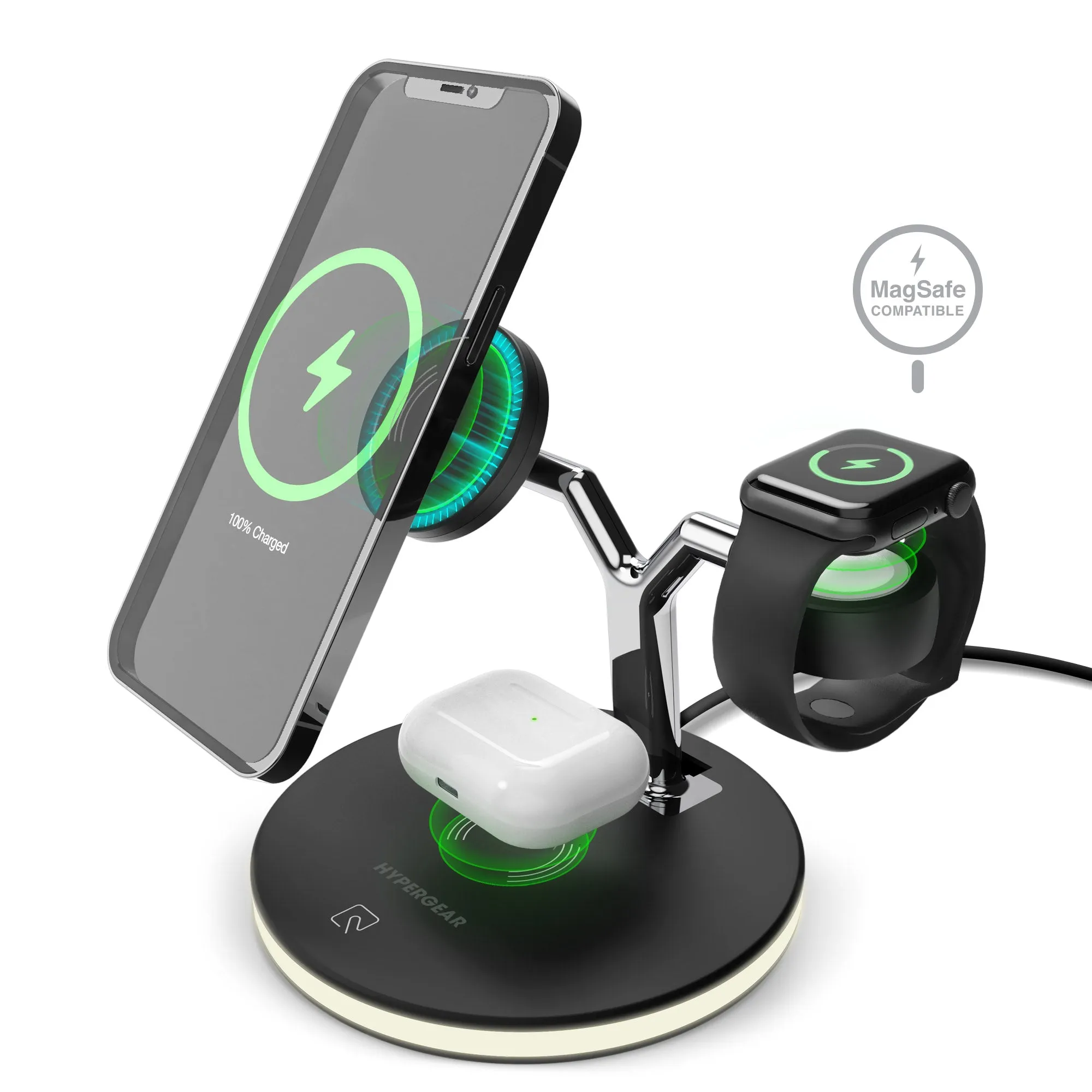 Big Hot Sale Maxcharge 3-In-1 Wireless Charging Stand With 15W Magnetic Wireless Fast Charge | Black