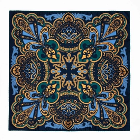 Beatrice Blue & Gold Silk Scarf Surprise Offer Now