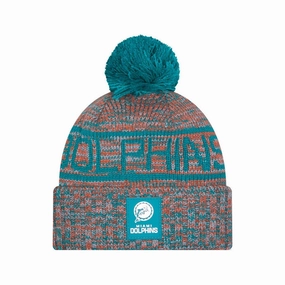 Miami Dolphins Nfl Sideline Turquoise Sport Knit Beanie Hat Hot Sale Frenzy