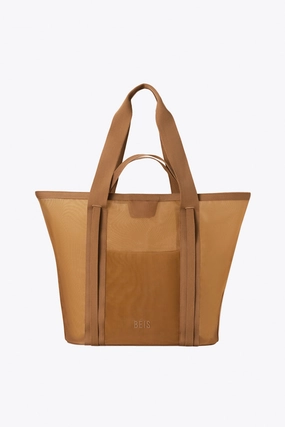 The Mesh Beach Tote In Camel Dont Miss This Deal