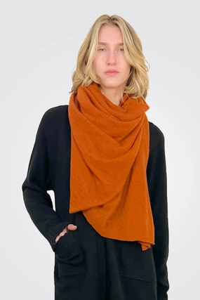 Clearance Sale Cashmere Scarf  - Burnt Orange