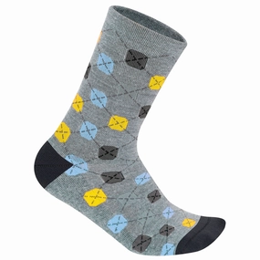 Dotout Dots Socks - Grey Yellow Blue