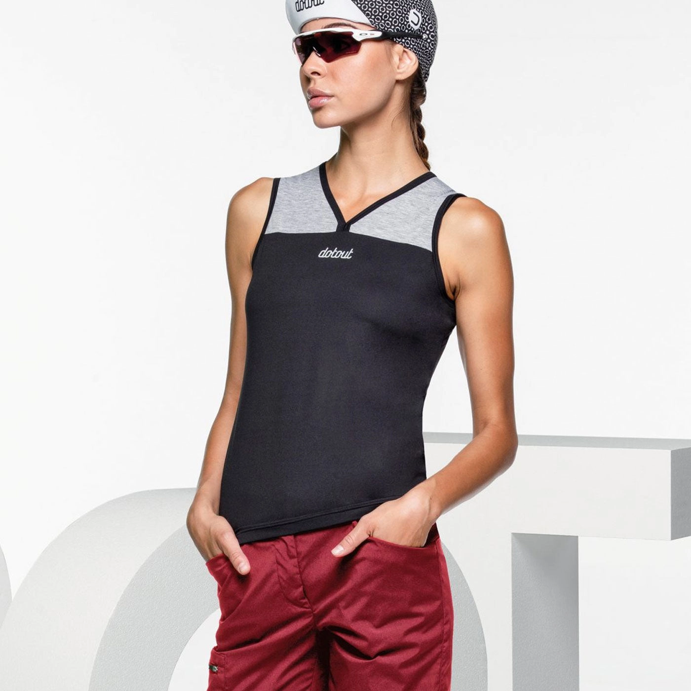 Dotout Flip Muscle woman sleeveless T-shirt - Black