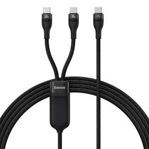 Mega Discount Today Flash Offer Today Baseus Flash Series  One-For-Two Fast Charging Cable Type-C To C C 100W 1.5M Black-Cass060001