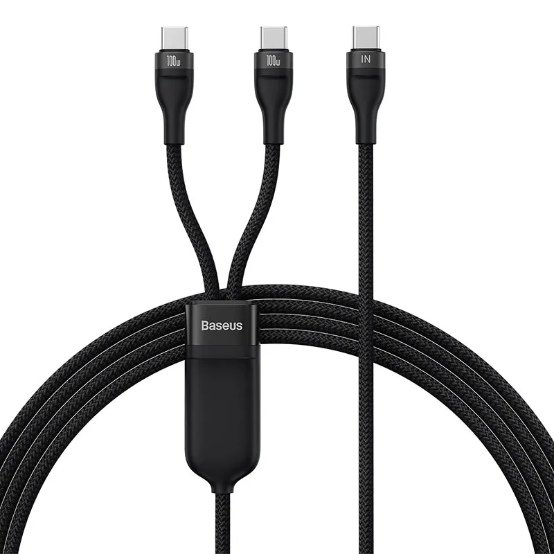 Mega Discount Today Flash Offer Today Baseus Flash Series  One-For-Two Fast Charging Cable Type-C To C C 100W 1.5M Black-Cass060001