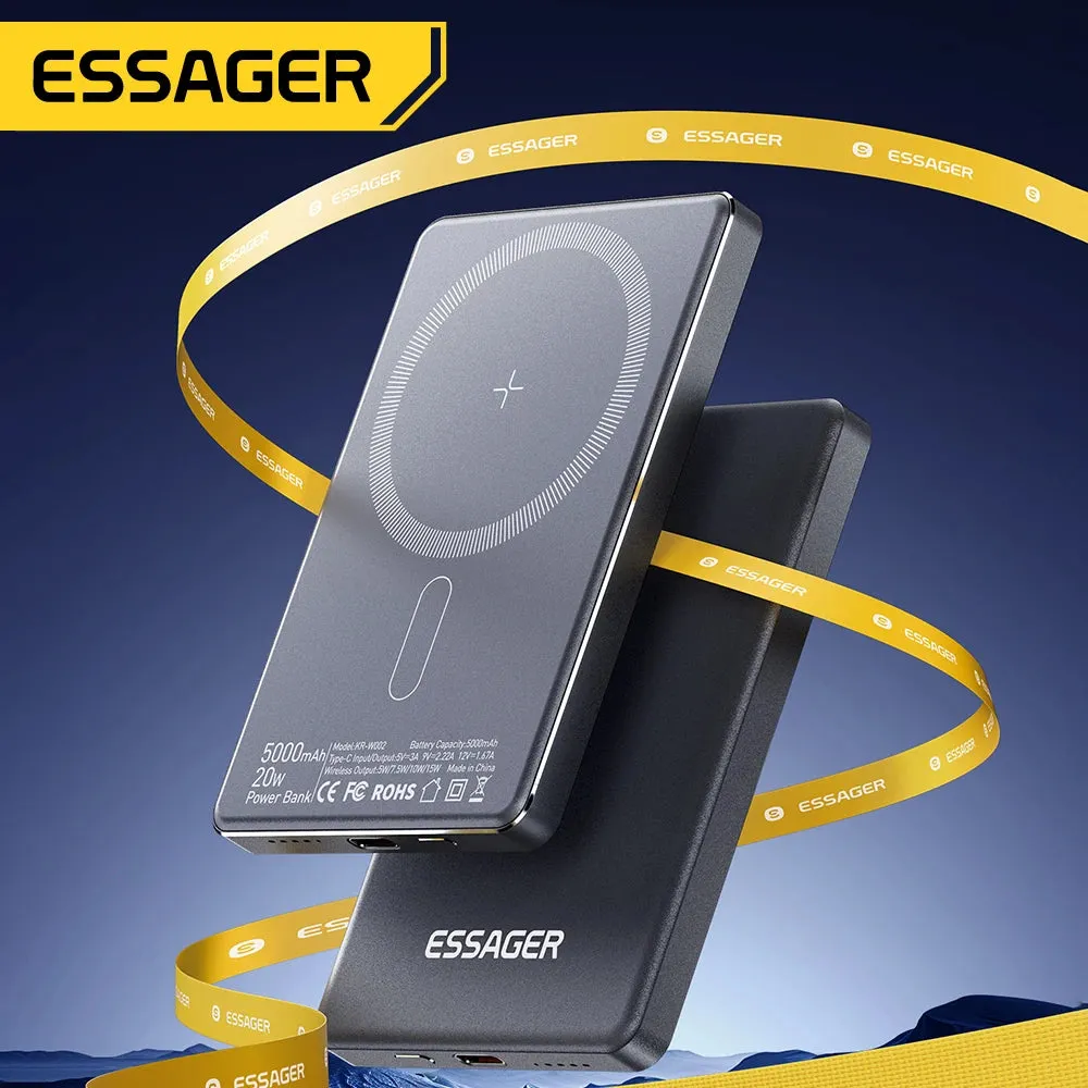 Essager Thin Wireless Power Bank 5000Mah Magnetic 20W Fast Charging Magsafe For Iphone Dont Miss These Savings Clearance Event Today