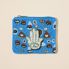 Dont Miss These Savings Limited Edition Offer Evil Eye Hamsa Hand Seed Beaded Mini Pouch Bag