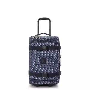 New Arrival Discount Clearance Event Alert Kipling Aviana Small Printed Rolling Carry-On Duffle Bag - 3D K Blue