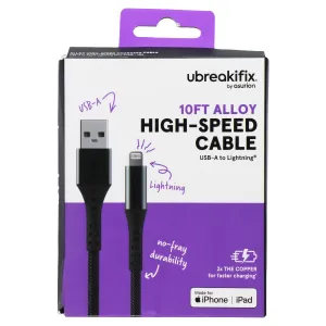 Ubreakifix 10Ft Alloy High Speed Usb-A To Lightning 8-Pin Cable - Steel Gray Price Drop Frenzy Hot Pick Deal