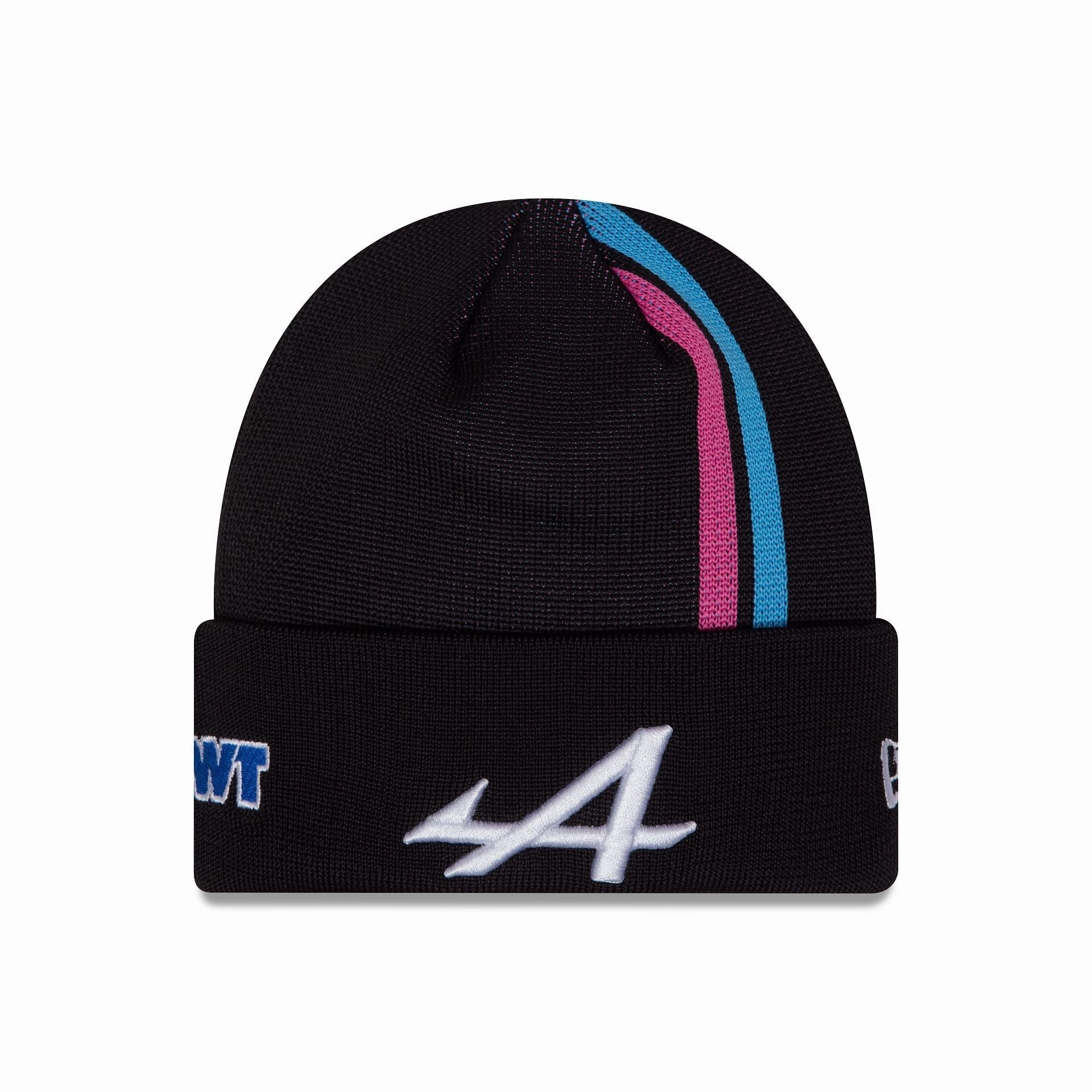 Today Only Steal Alpine Racing Esteban Ocon Youth Black Stripe Cuff Knit Beanie Hat