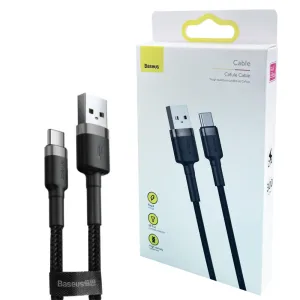 Shop the Savings Now 3M Usb-C To Usb-A Cafule Cable 2A Gray Black  Baseus