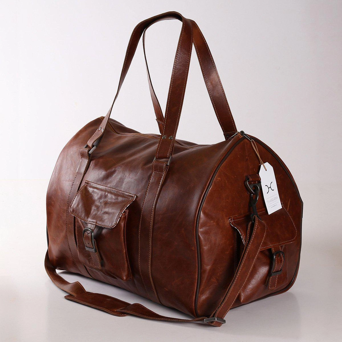 Thandana Mens Cabin Leather Luggage Bag Big Savings Today Shop the Savings Now