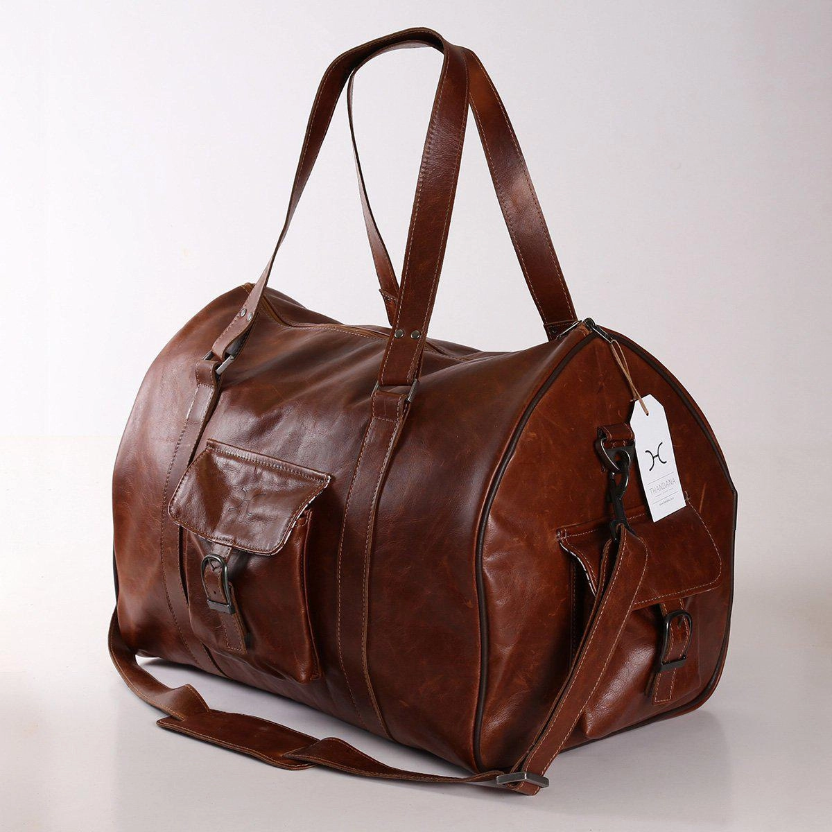 Thandana Mens Cabin Leather Luggage Bag Steal the Deal Now