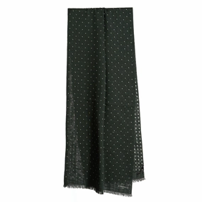 Limited Time Discount Dark Green Wool And Silk Scarf