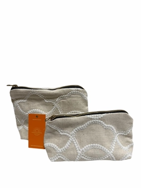 Make Up Bags Set In Embroidery Cream Dont Miss This Steal