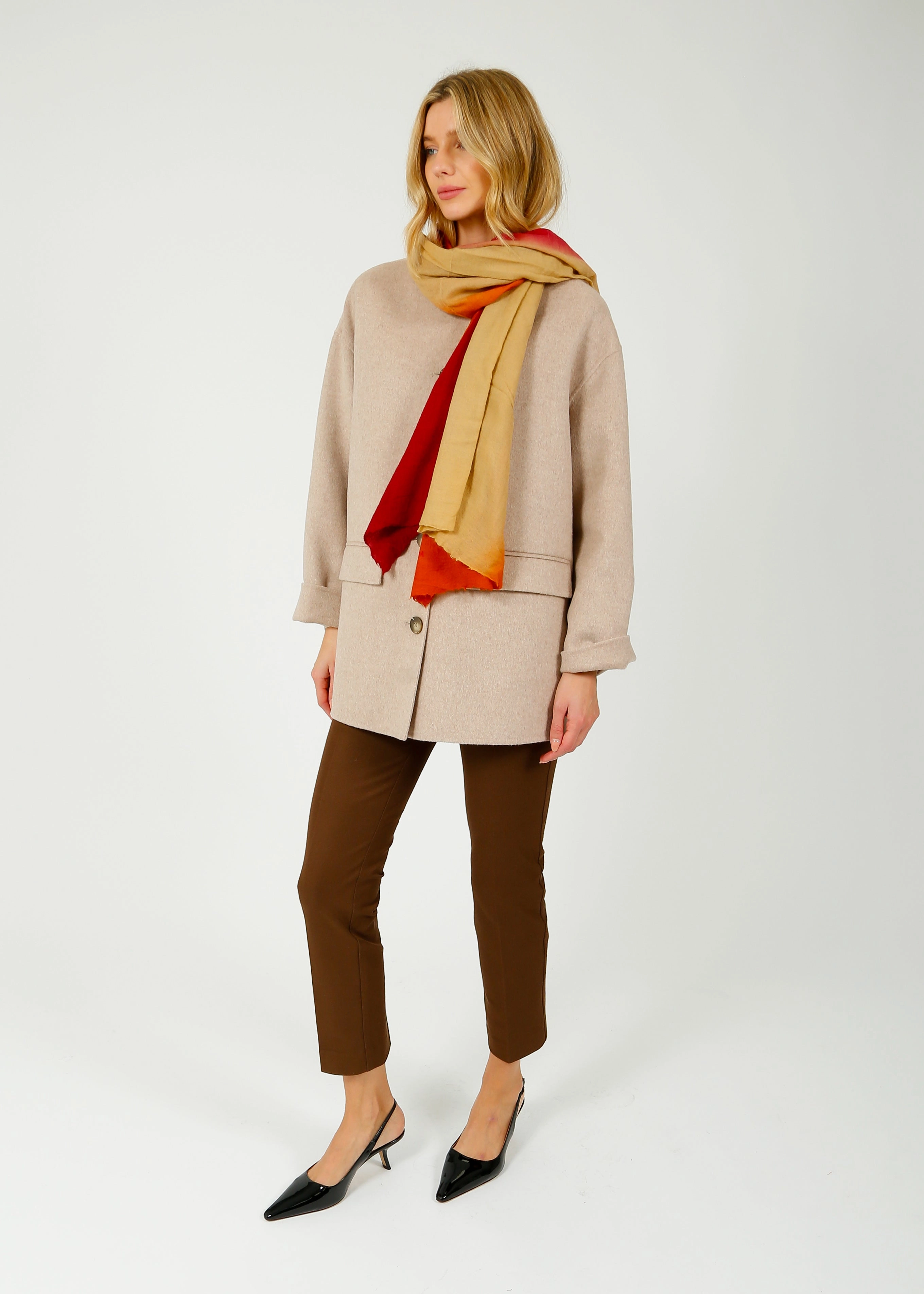 Moismont 757 Colour Trim Scarf In Brick Trending Deals Today Mega Sale Now