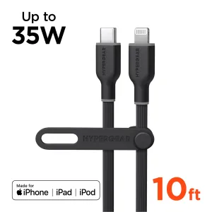 Dont Miss This Deal Sweet Deal Today Flexi Pro Usb-C To Lightning Soft-Touch Silicone Fast Charge Cable | 10Ft | Black